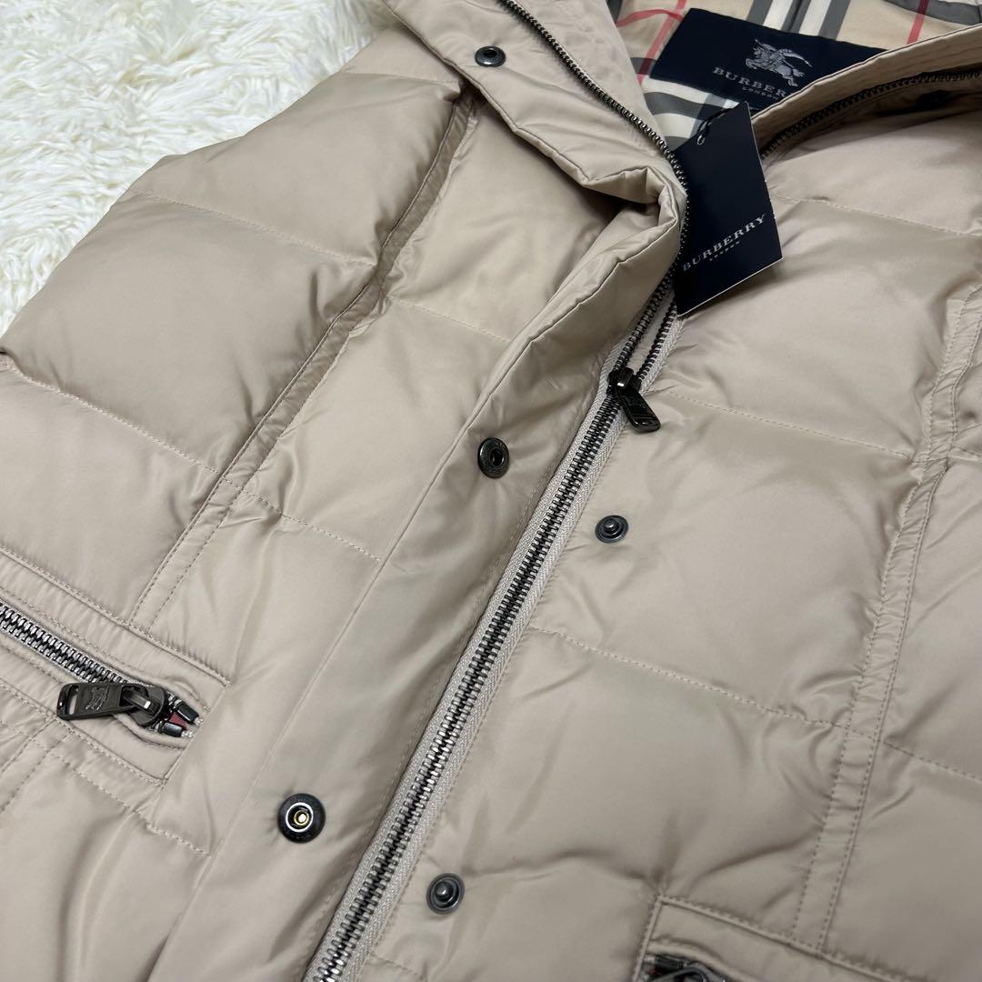 新品✨バーバリーロンドン 3way ノバチェック フォックスファー ダウンベスト