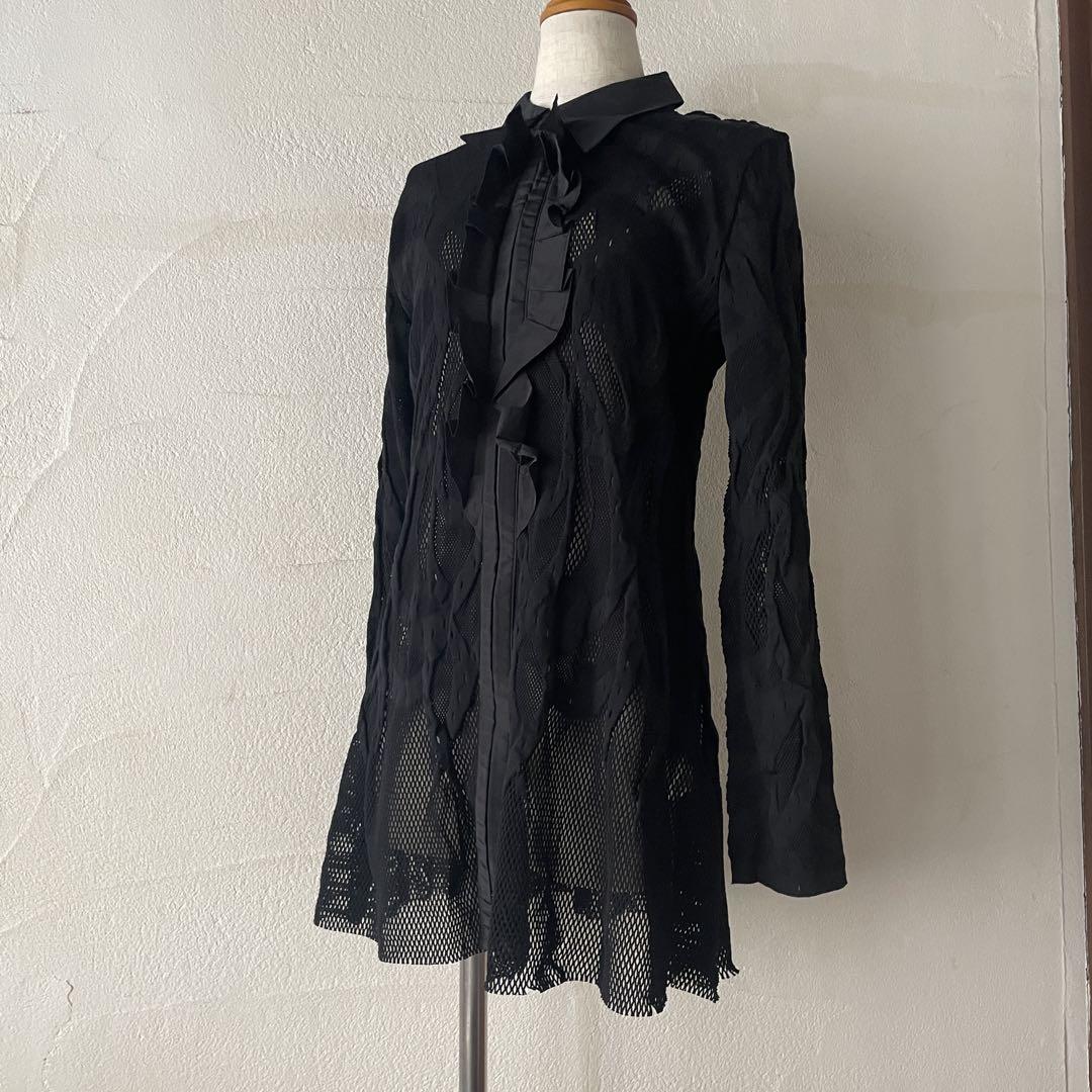 美品⭐︎HIROKO KOSHINO ヒロココシノ　デザイン服　M 黒シースルー