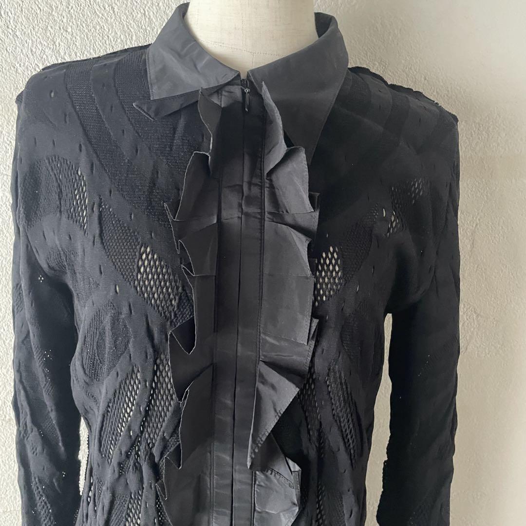 美品⭐︎HIROKO KOSHINO ヒロココシノ　デザイン服　M 黒シースルー