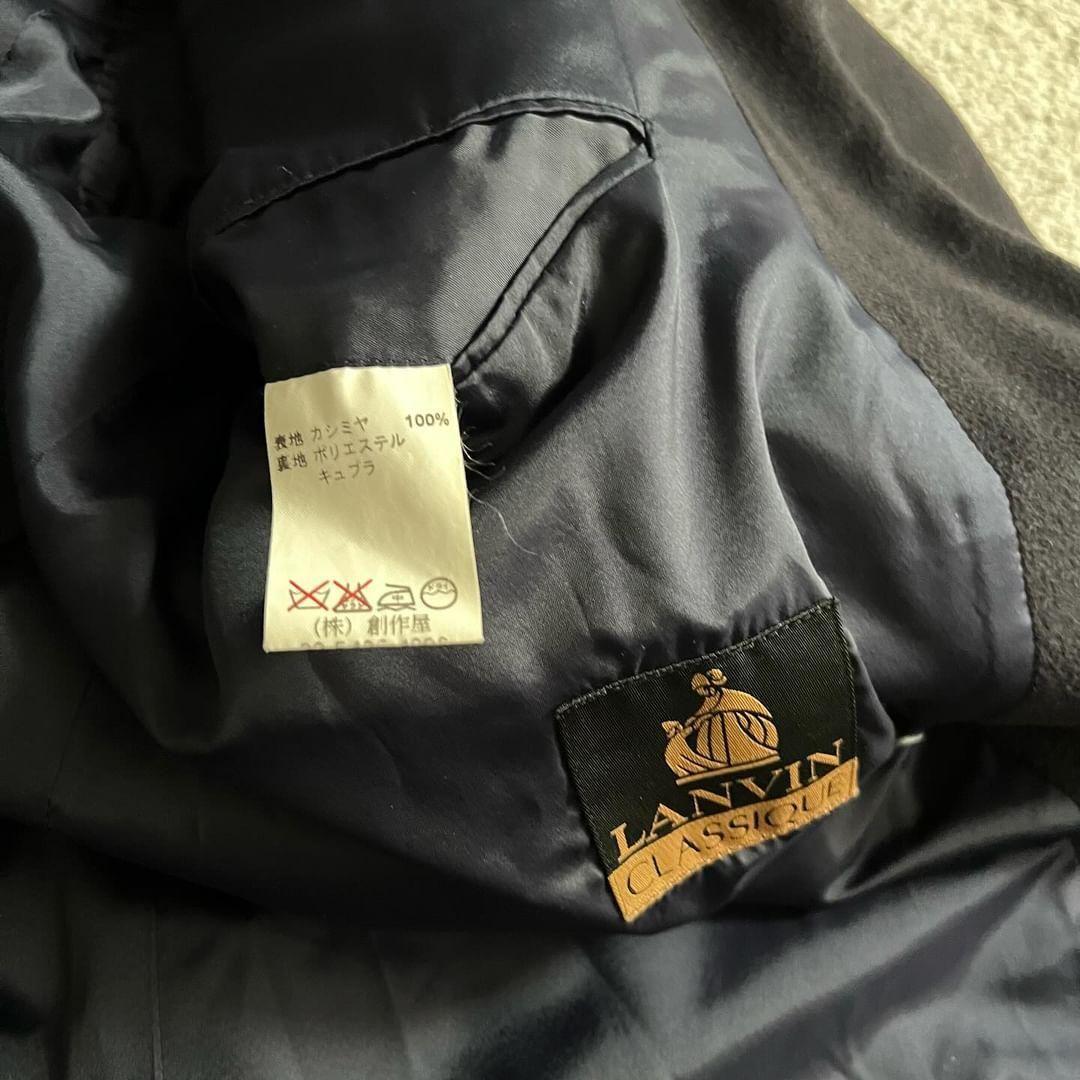 ✨一点物✨カシミヤ100% LANVIN ロングコート ダブル 6B 紳士服 黒