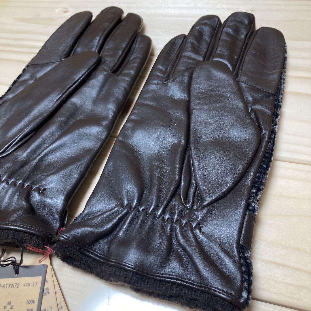 新品未使用品 コムサメン COMME CA MEN ファブリックコンビグローブ
