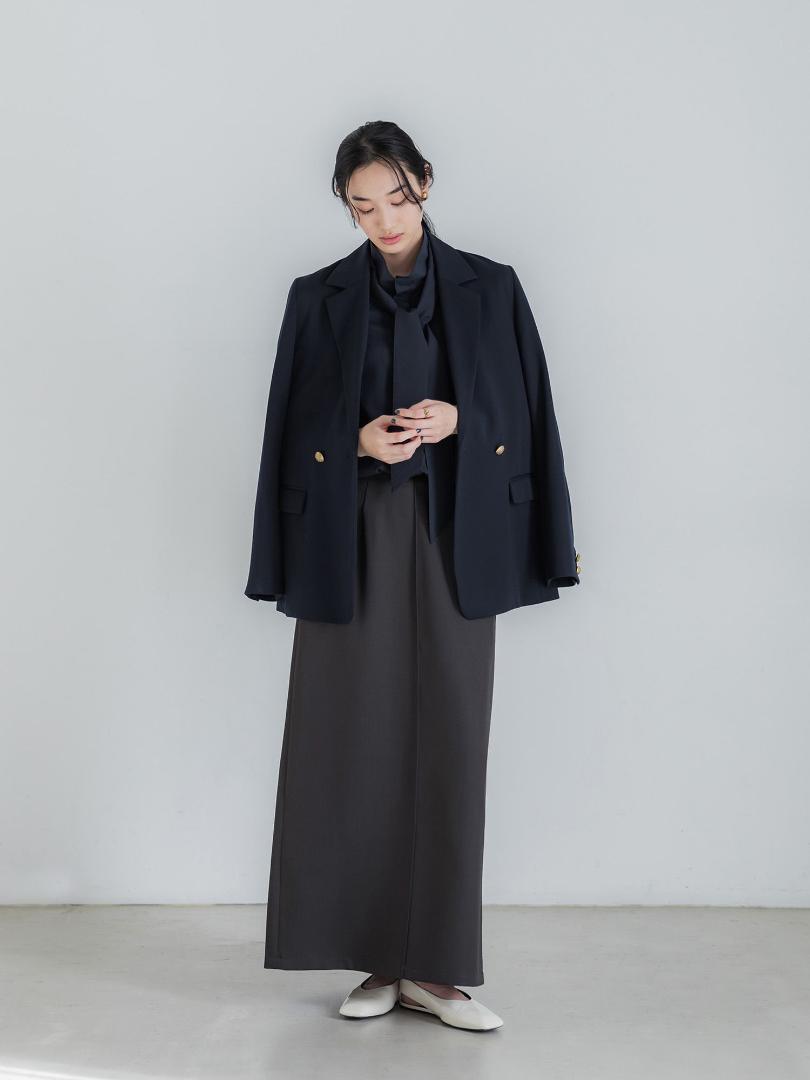 1 再販なし 新品 crewre 2wayハイネックボウタイシャツ navy