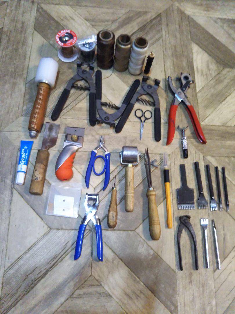 レザークラフト　道具セット　革細工