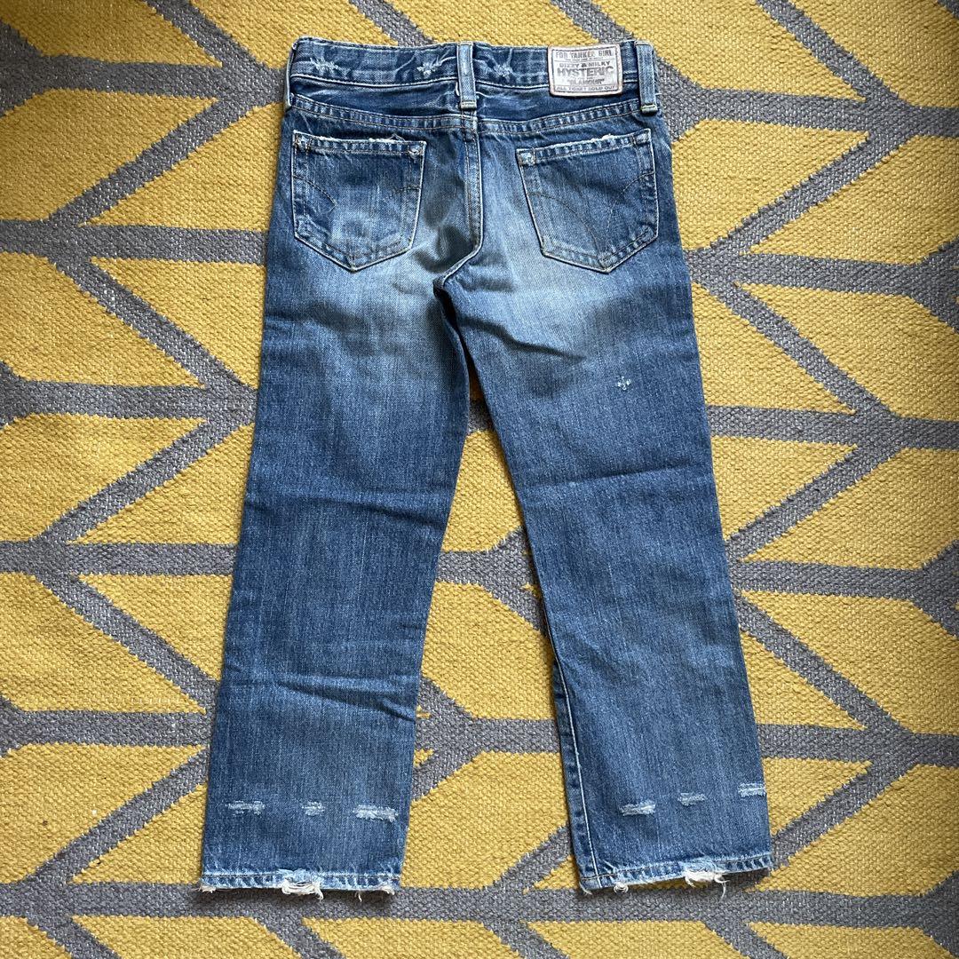 HYSTERIC ダメージ加工ストレートジーンズ ヒステリックグラマー ダメージ加工 ストレートデニムパンツ
