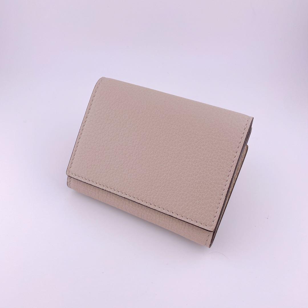 【極美品】グッチ ロゴ 三つ折り ウォレット 日本限定 クリーム 731694 画像2