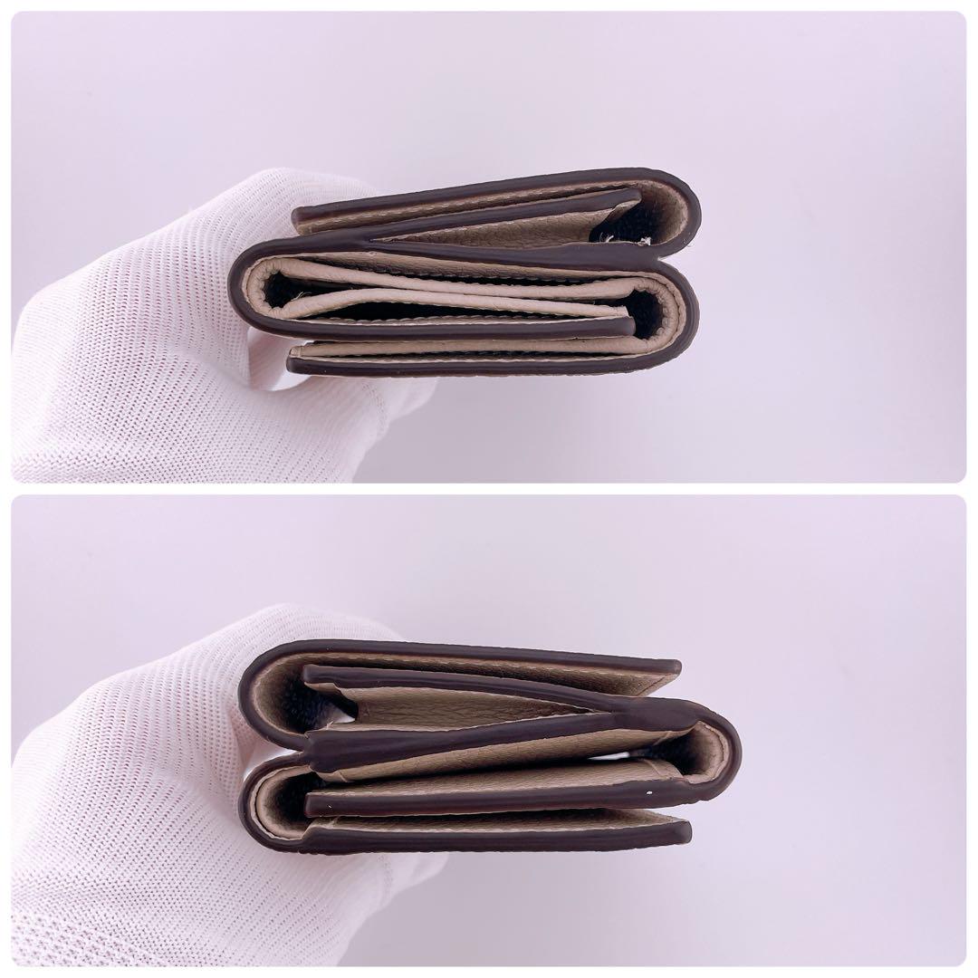 【極美品】グッチ ロゴ 三つ折り ウォレット 日本限定 クリーム 731694 画像4