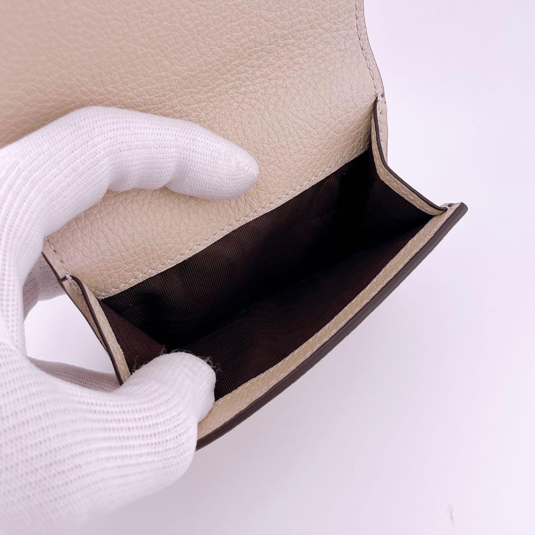 【極美品】グッチ ロゴ 三つ折り ウォレット 日本限定 クリーム 731694 画像9