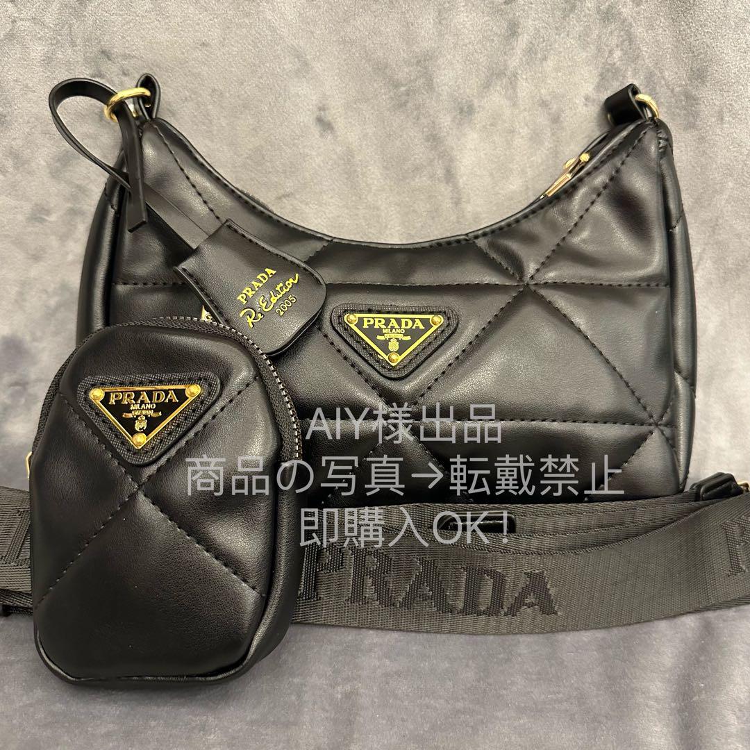 大人気 PRADA ノベルティ プラダ ショルダーバッグ ブラック pf