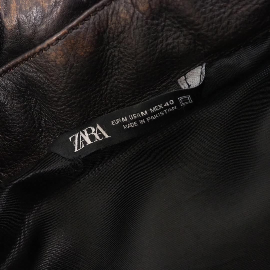 希少【ZARA】レザー 牛革/オーバーサイズ/A-2 短丈 フライト