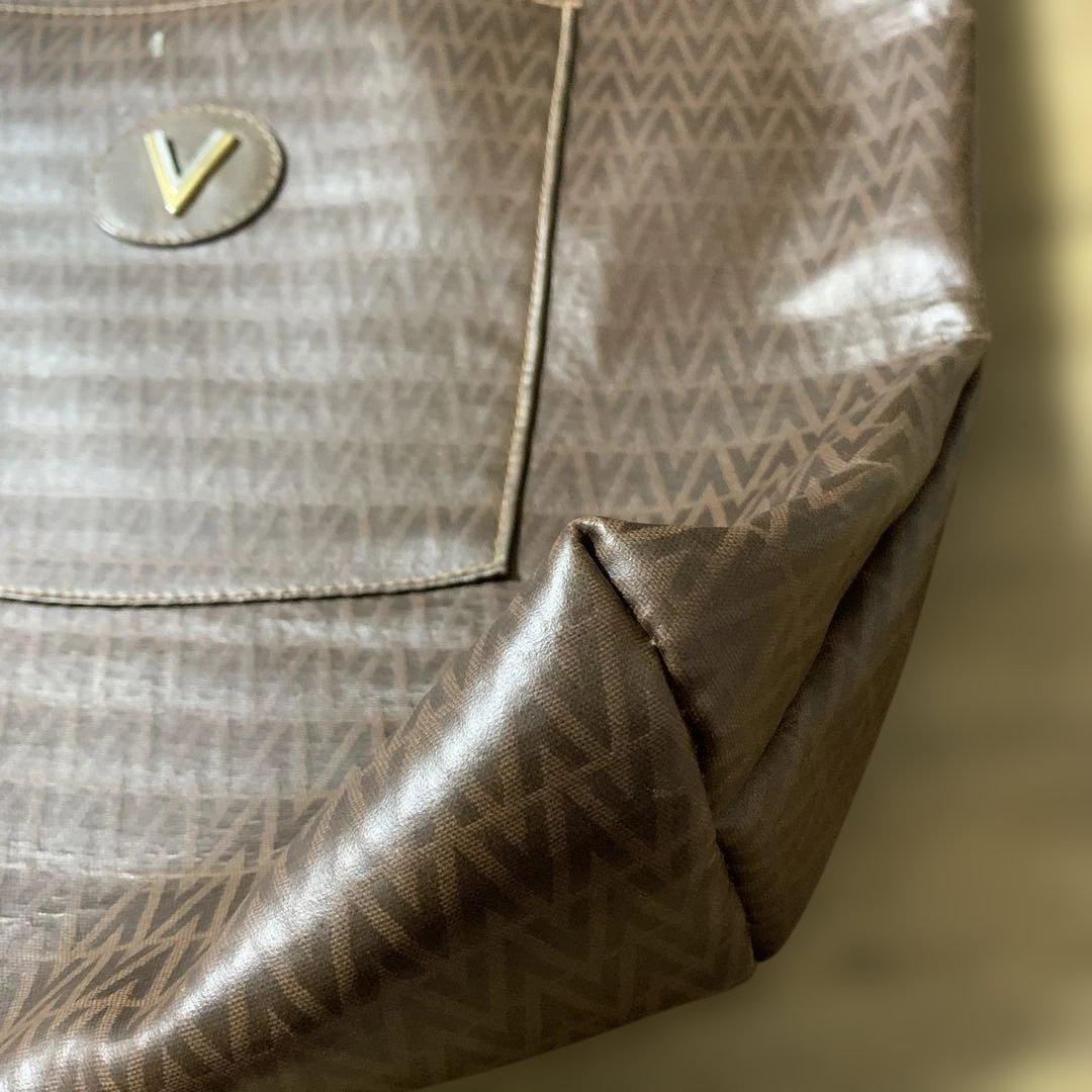 VALENTINO ロゴ かご トートバッグ ブラウン【注目商品】★ VALENTINO ヴァレンティノ Vロゴ 2WAYバッグ バケットバッグ