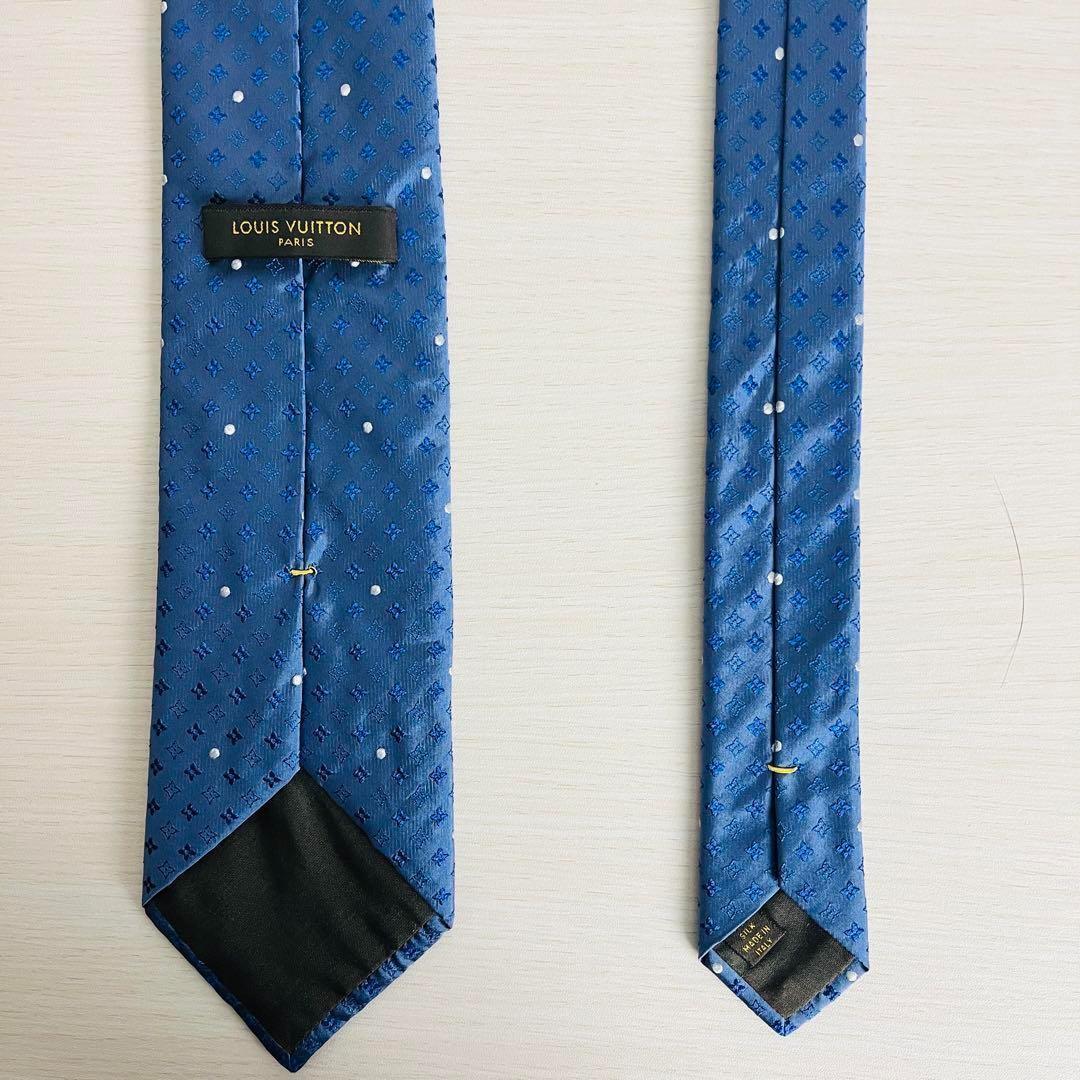 【人気カラー】ルイヴィトン☆モノグラム刺繍ネクタイ くすみブルー 肉厚生地 【人気カラー】ルイヴィトン☆モノグラム刺繍ネクタイ くすみブルー 肉厚生地