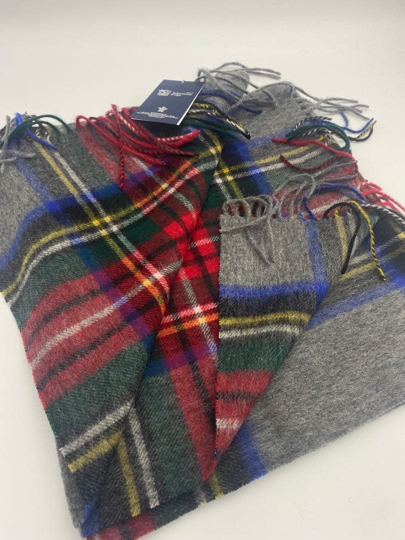 JOHNSTONS ジョンストンズ 中判チェックストール グレースチュワート JOHNSTONS ジョンストンズ 中判チェックストール グレースチュワート