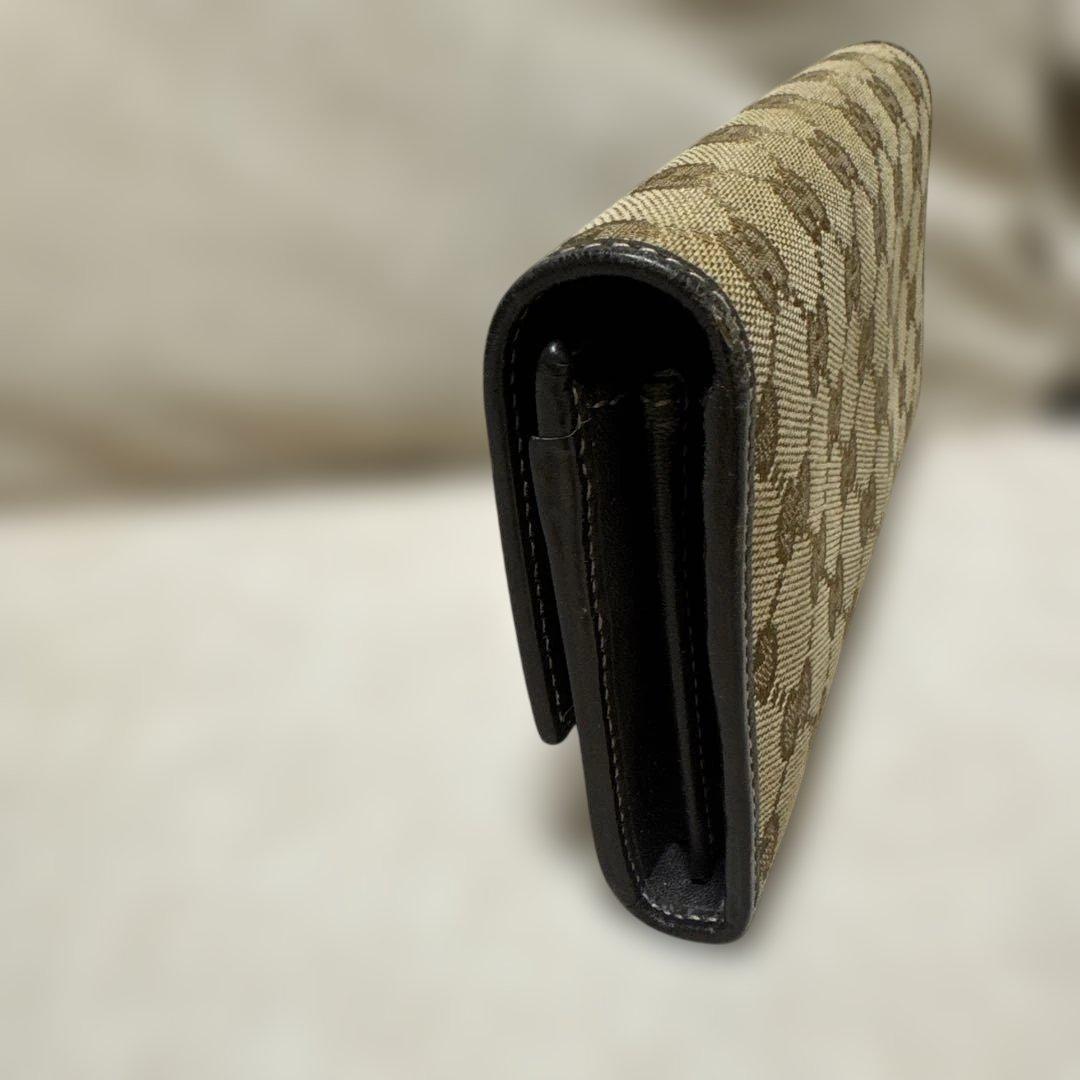 グッチ 長財布 ラブリーハート インターロッキング GG柄 レザー ブラウン