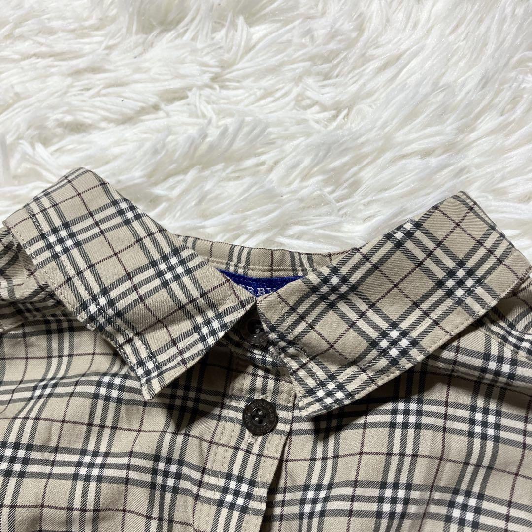 希少【BURBERRY】バーバリーブルーレーベル　ノバチェックシャツ　ブラウス