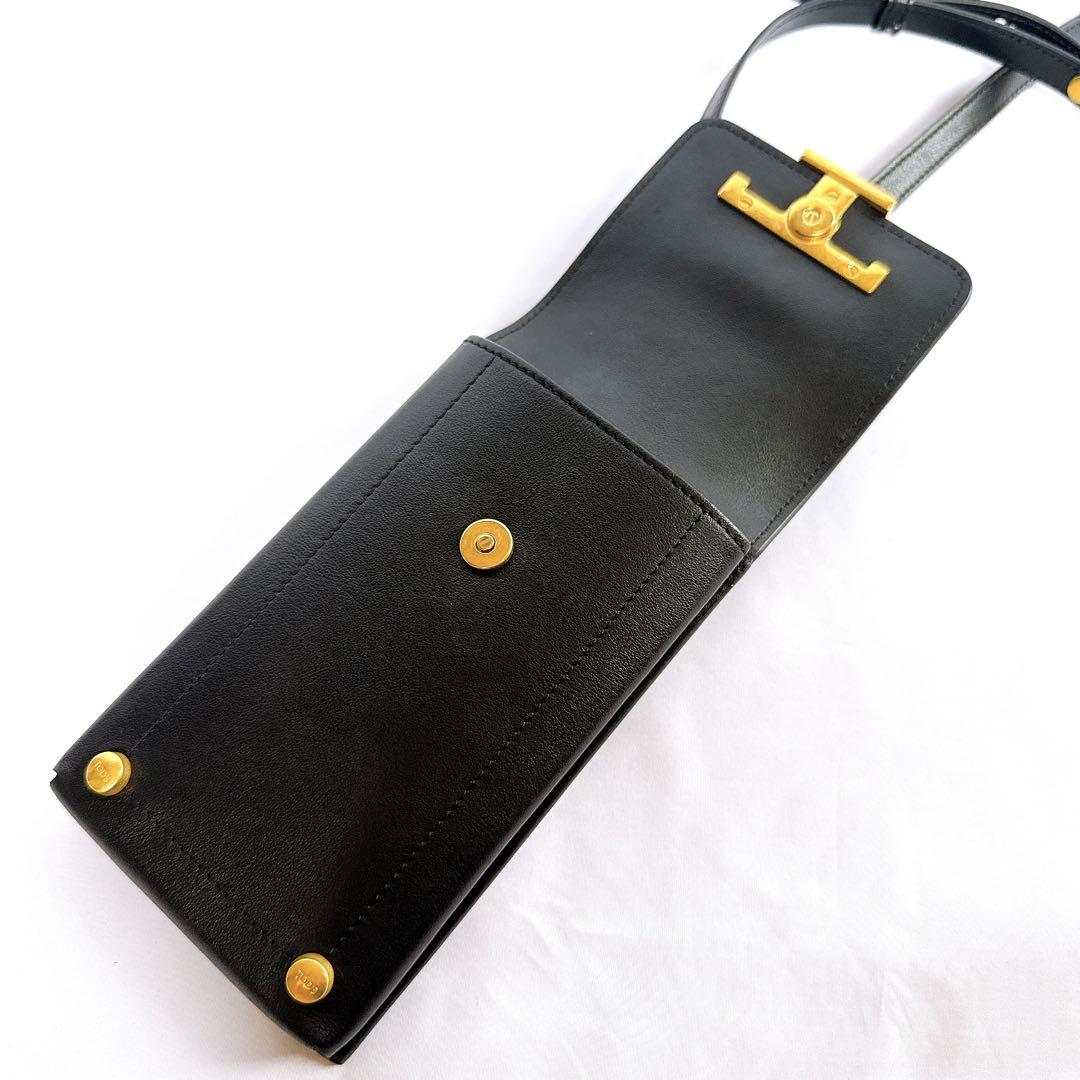 TODS トッズ Tタイムレス レザー クロスボディ ショルダーバッグ ブラック