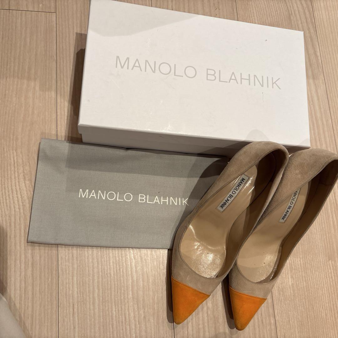 テ*ー様 Manolo Blahnik ベージュハイヒール 37.5 24cm