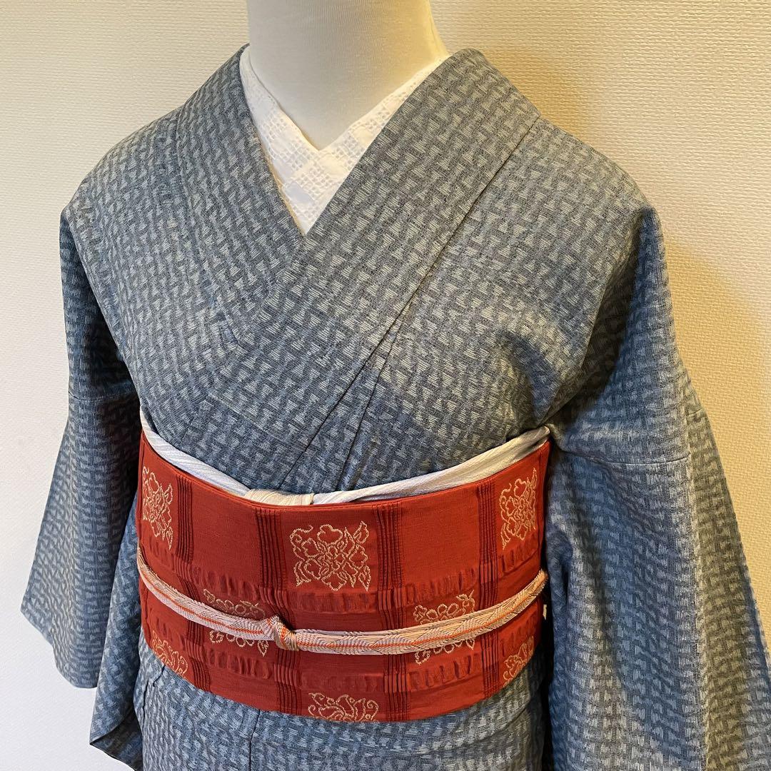 無料配達 名古屋帯 お華の鹿子絞り 縮緬 正絹 シンプルなデザイン T-2930 着物・浴衣
