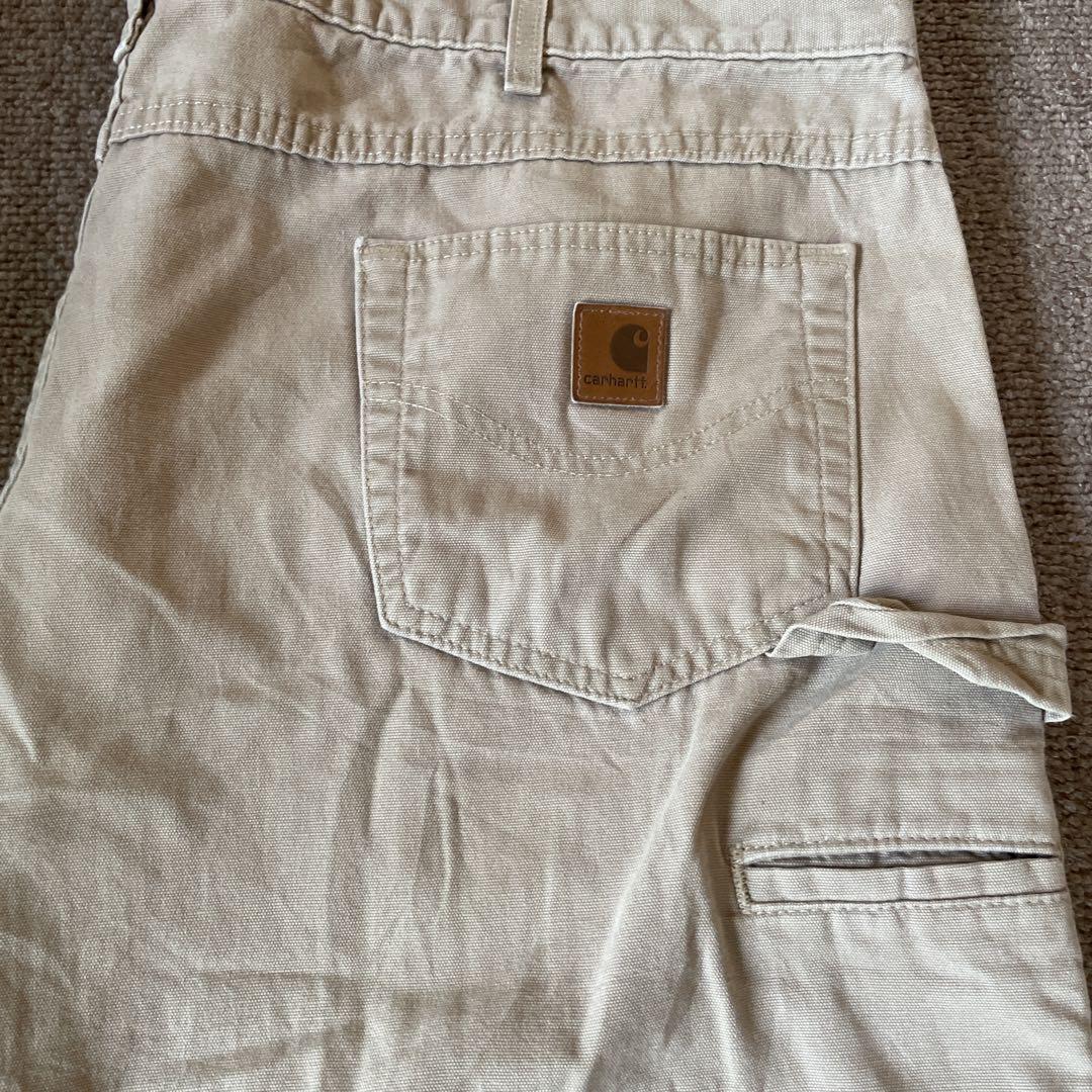 Carhartt ベージュ ペインターパンツW42L30極太ルーズフィット古着 Carhartt ベージュ ペインターパンツW42L30極太ルーズフィット