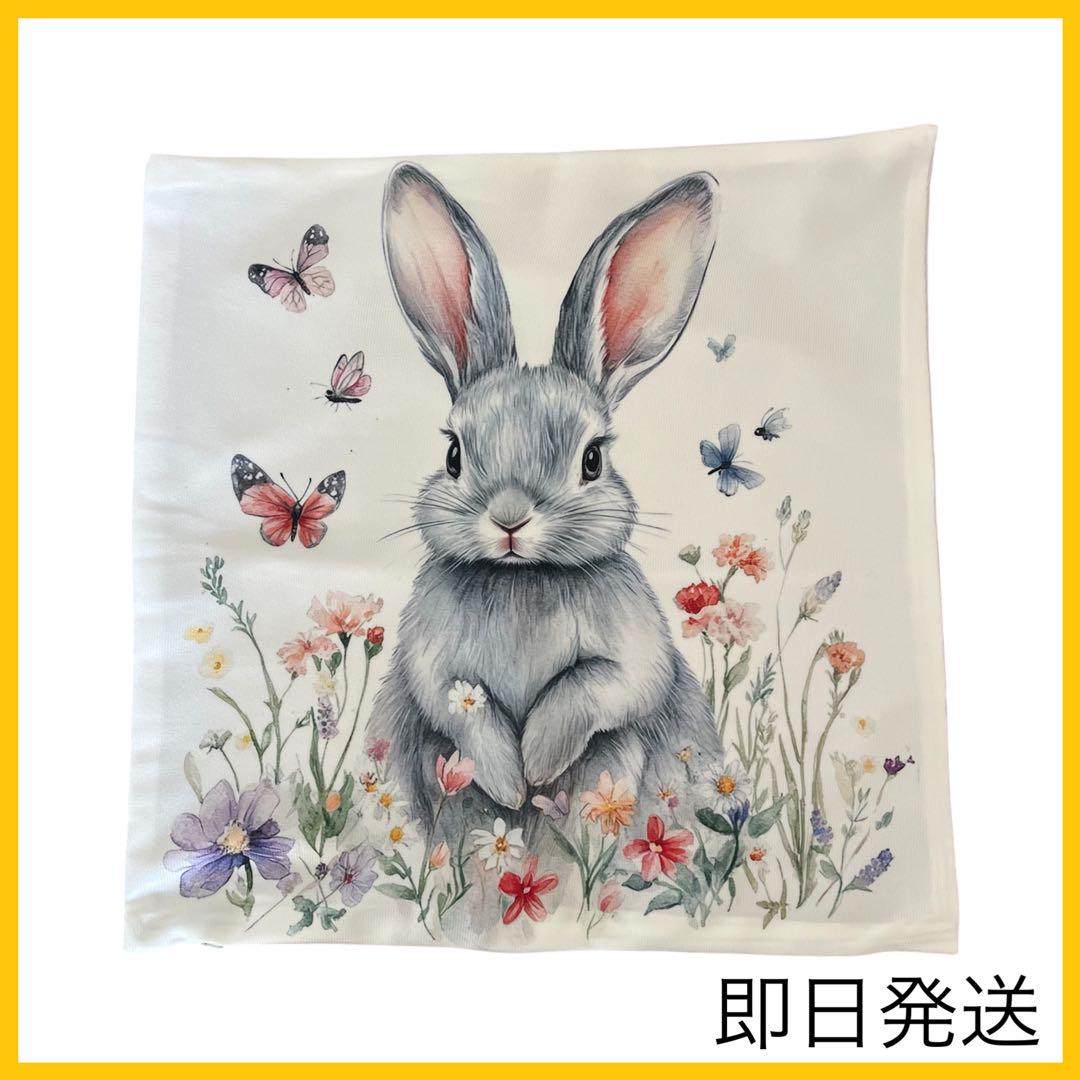 新品未使用 うさぎ⑩クッションカバー 片面プリント 可愛い かわいい 小動物 - メルカリ