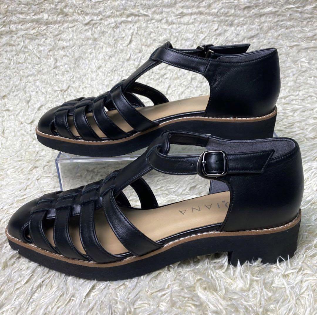 極美品』DIANA ダイアナ グルカサンダル ストラップ ブラック
