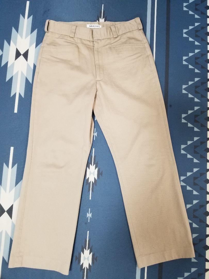 アンバーグリーム/cotton twill shoecut pants