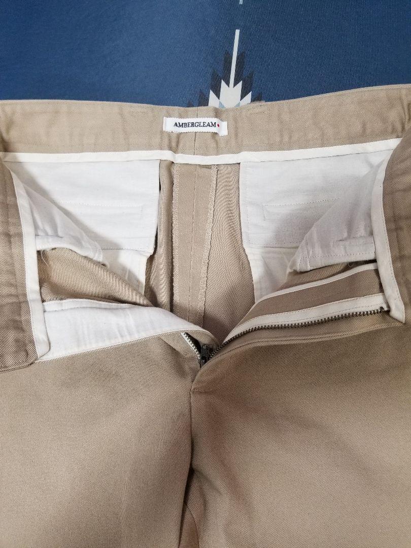 アンバーグリーム/cotton twill shoecut pants