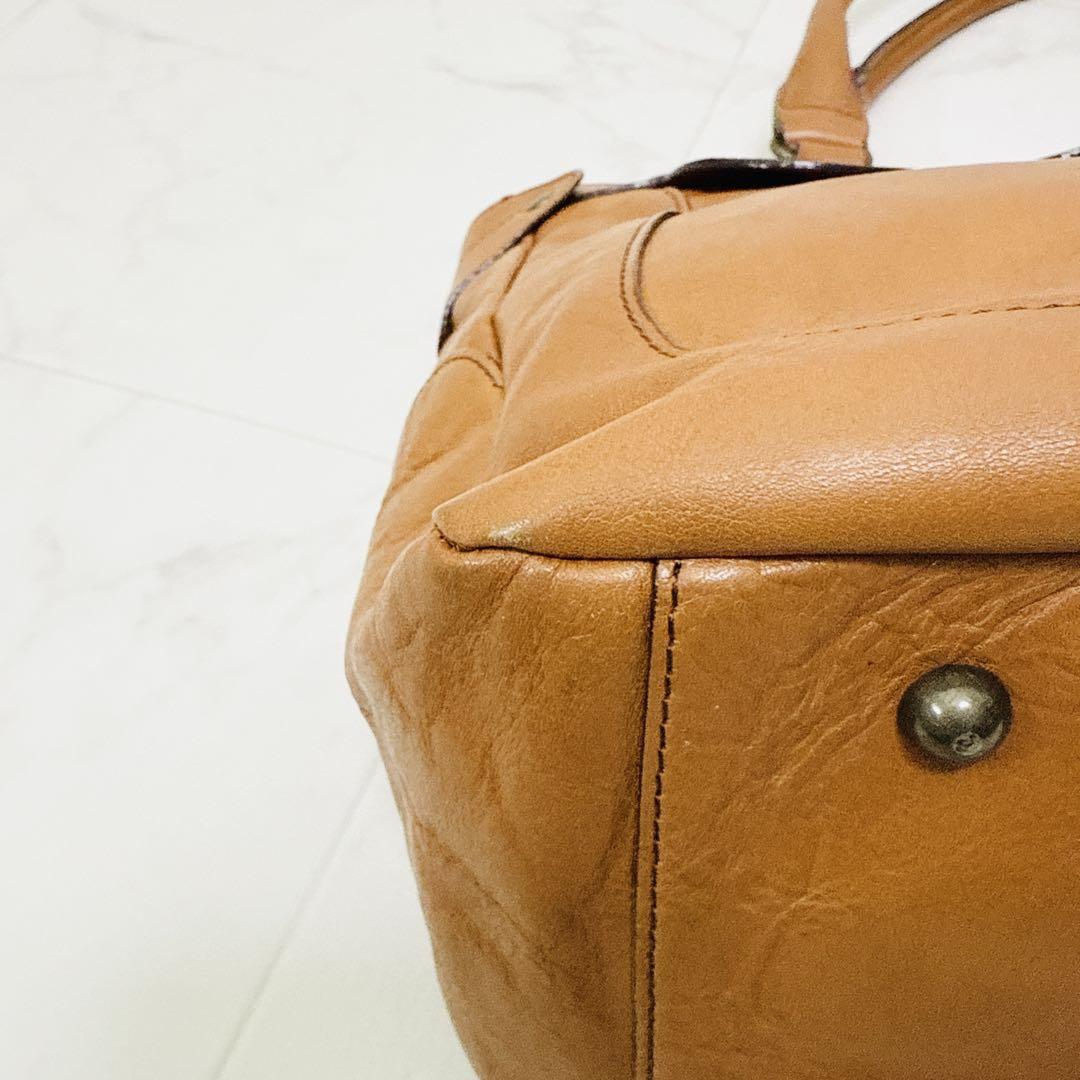 ダコタDakota トートバッグレザー革ハンドバッグ茶A4ビジネス