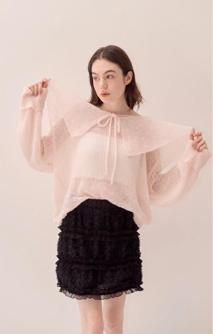 muguet lace&frill mini skirt BLACK Mサイズ