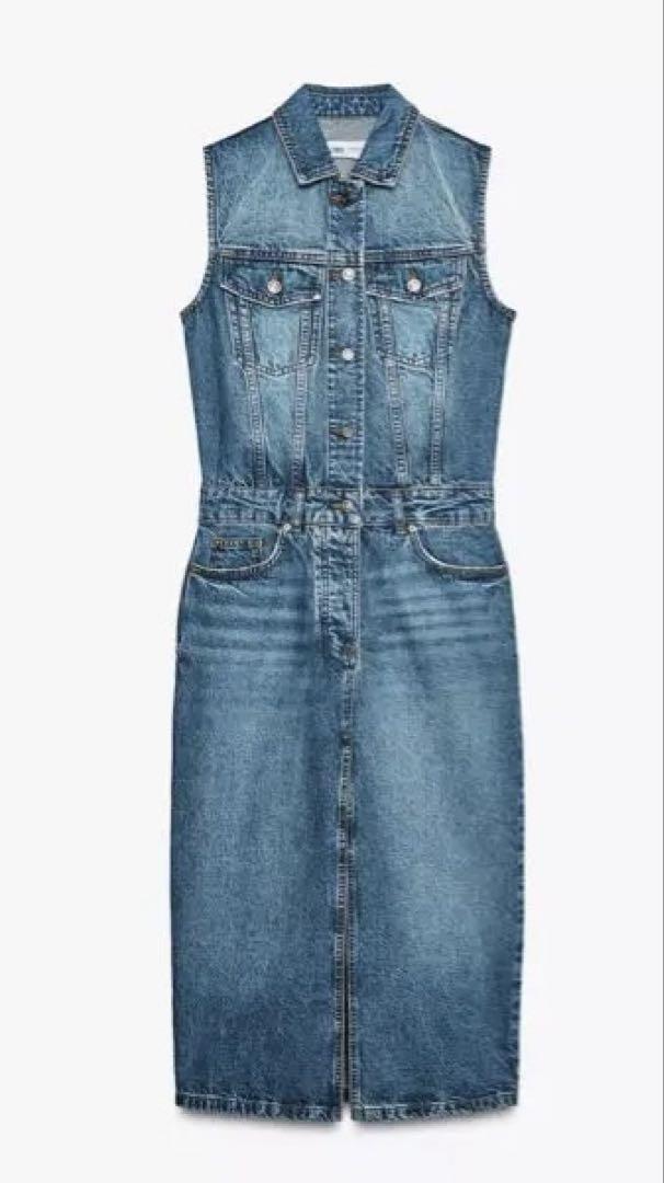 完売品‼︎ ZARA デニムノースリーブワンピース　サイズXS (値引不可)