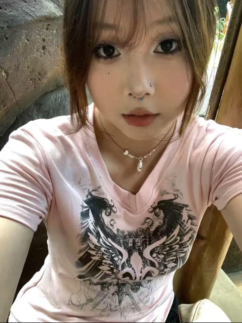 Y2K 十字架ロンT 姫ギャル パンク お兄系 平成ギャル グランジ