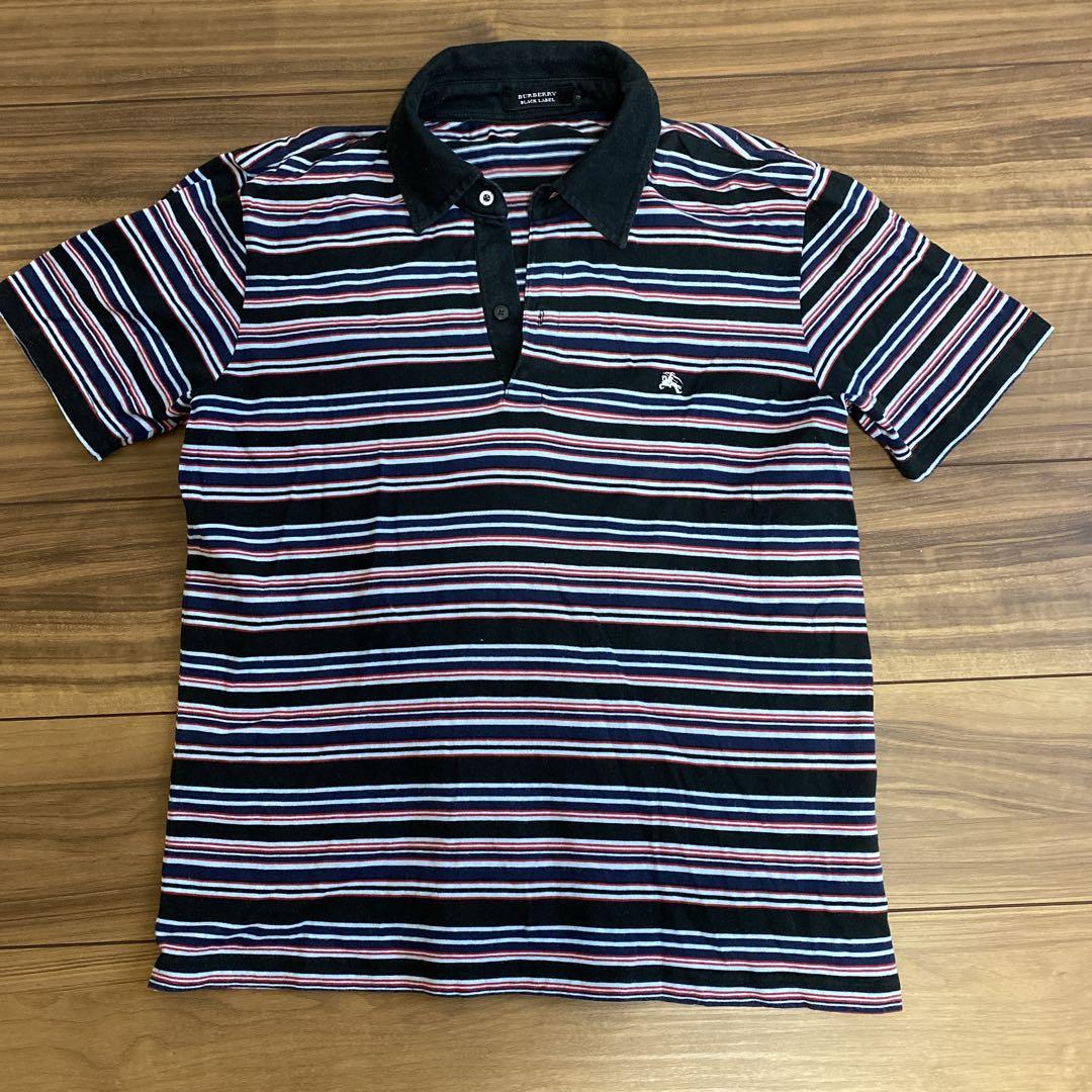 ★Burberry★ストライプ ロゴ ポロシャツ ロングスリーブ ストライプ コットンポロシャツ (オリーブ