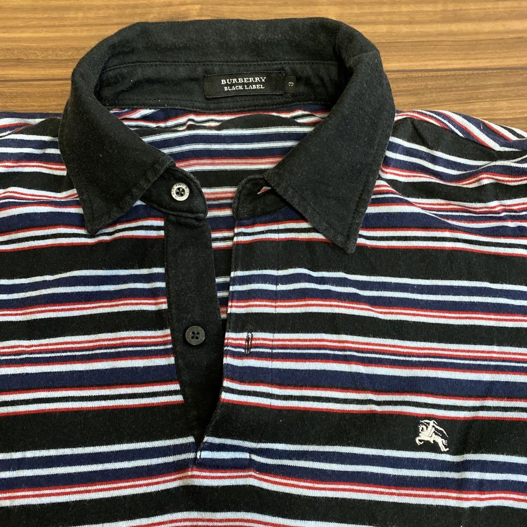 Burberry Black Label ストライプポロシャツ サイズ3 - メルカリ
