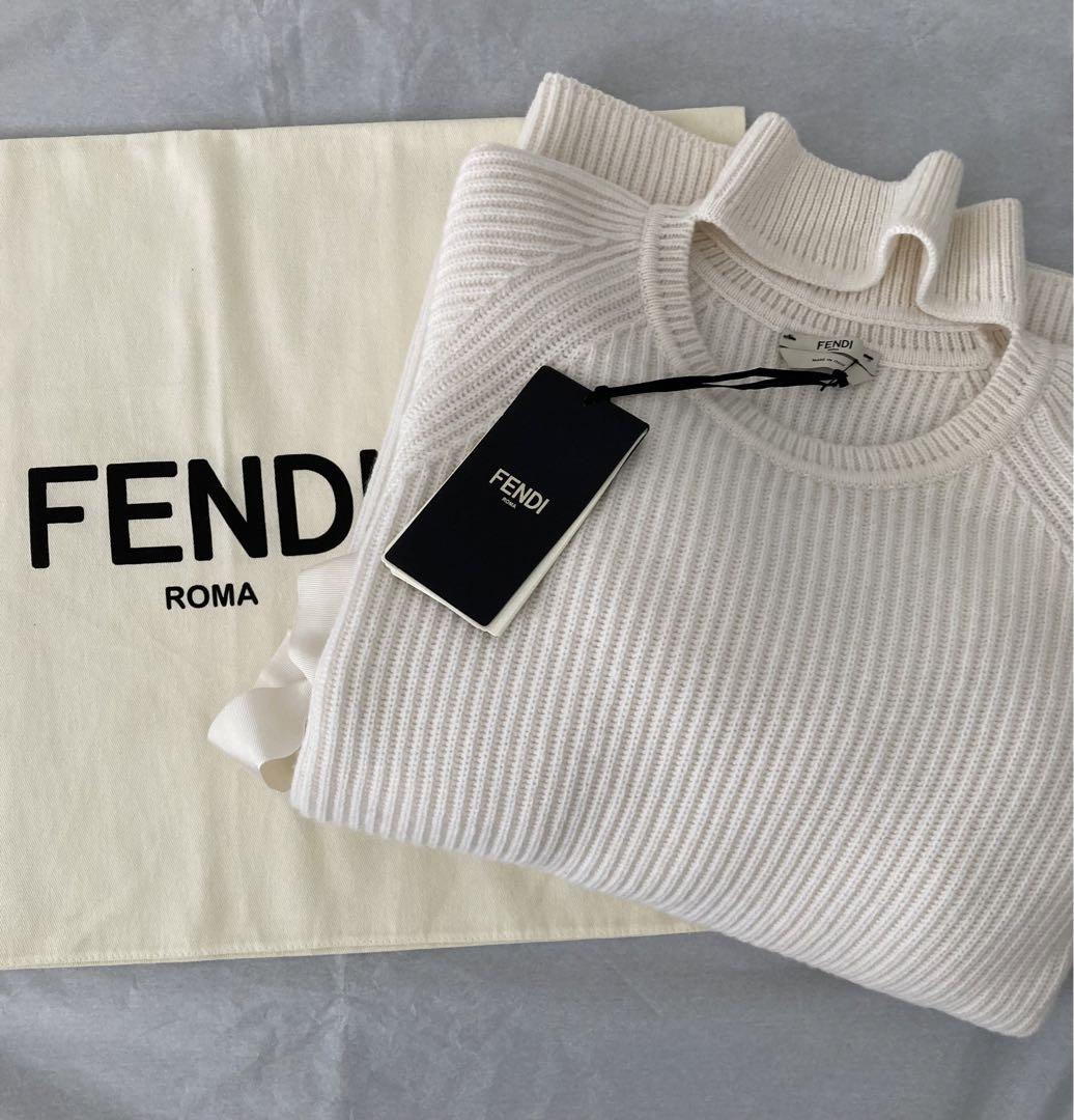 FENDI フェンディ カシミアニット×袖ミンク 44size