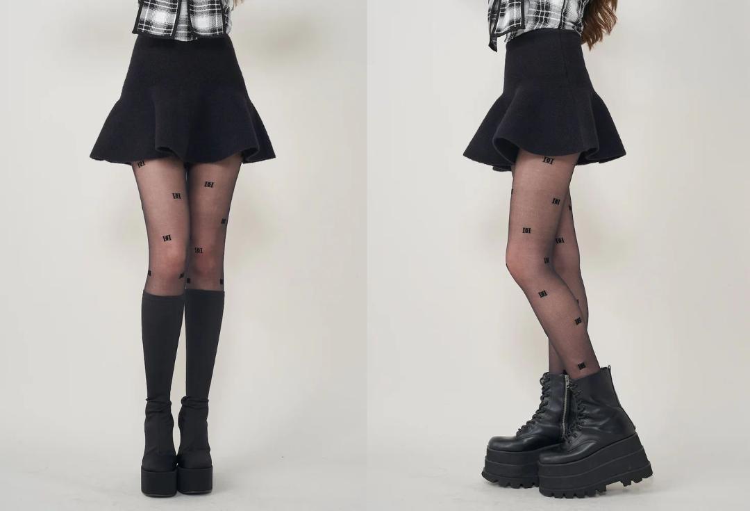 ダーリッチ darich ハイウエストニットミニスカート BLK FREE
