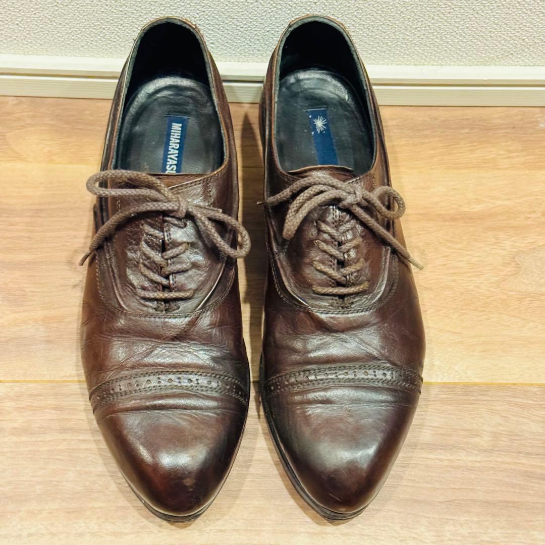 メゾンミハラヤスヒロ ねじれ革靴 短靴 レザーシューズ 24.5cm ブラウン24.5cm MAISON MIHARA YASUHIRO