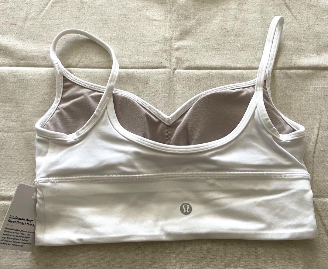 新品 ルルレモン Align Sweetheart Bra （白、サイズ6）