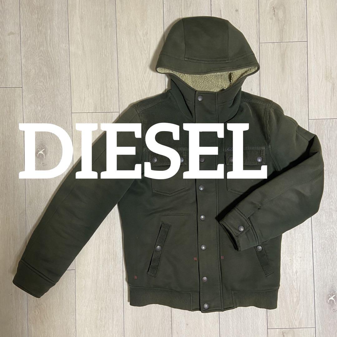 DIESEL ディーゼル ボア ブルゾン フード付き モスグリーン系