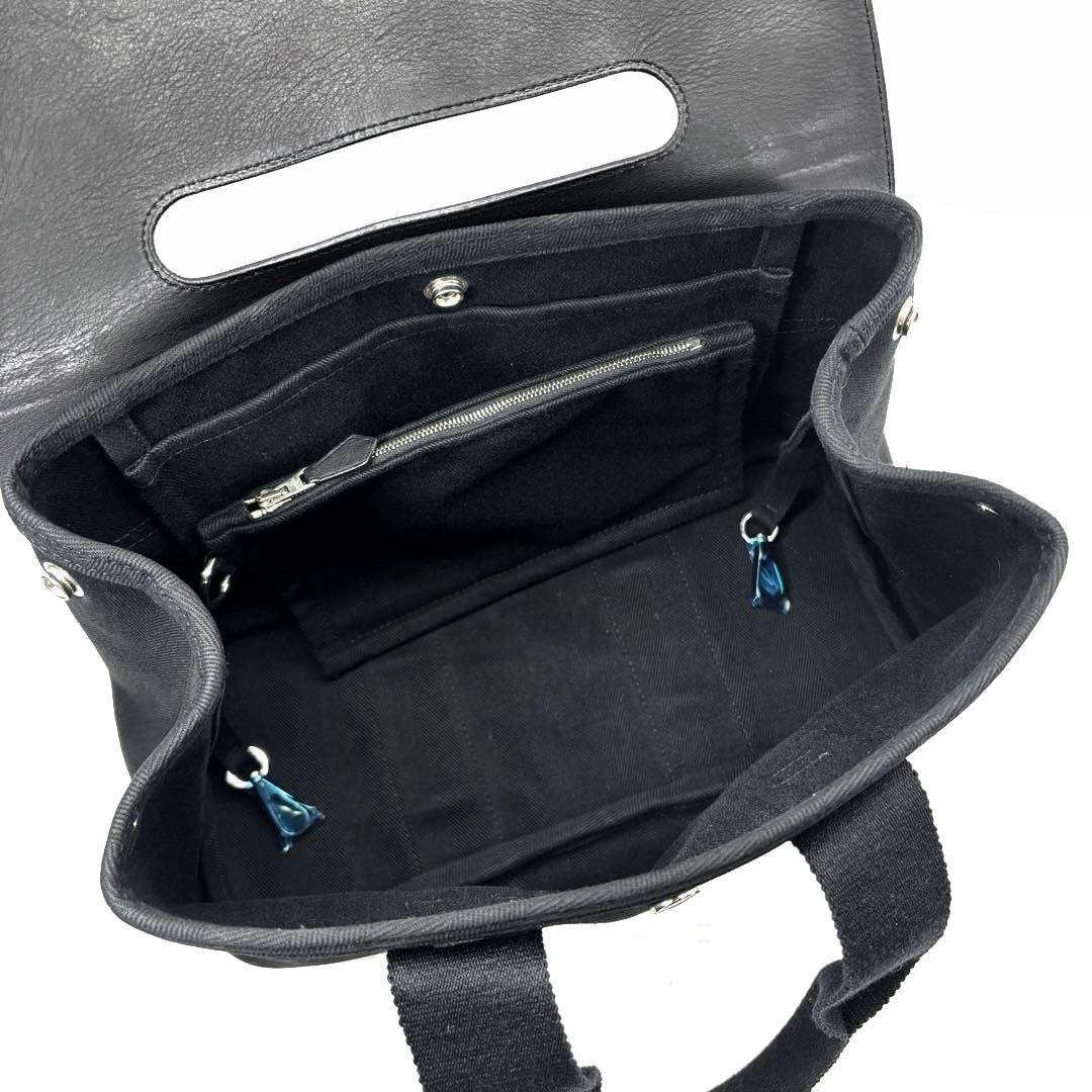 【美品】エルメス ハンドバッグ ヴァルパライソPM トワルシェブロン 黒 M48