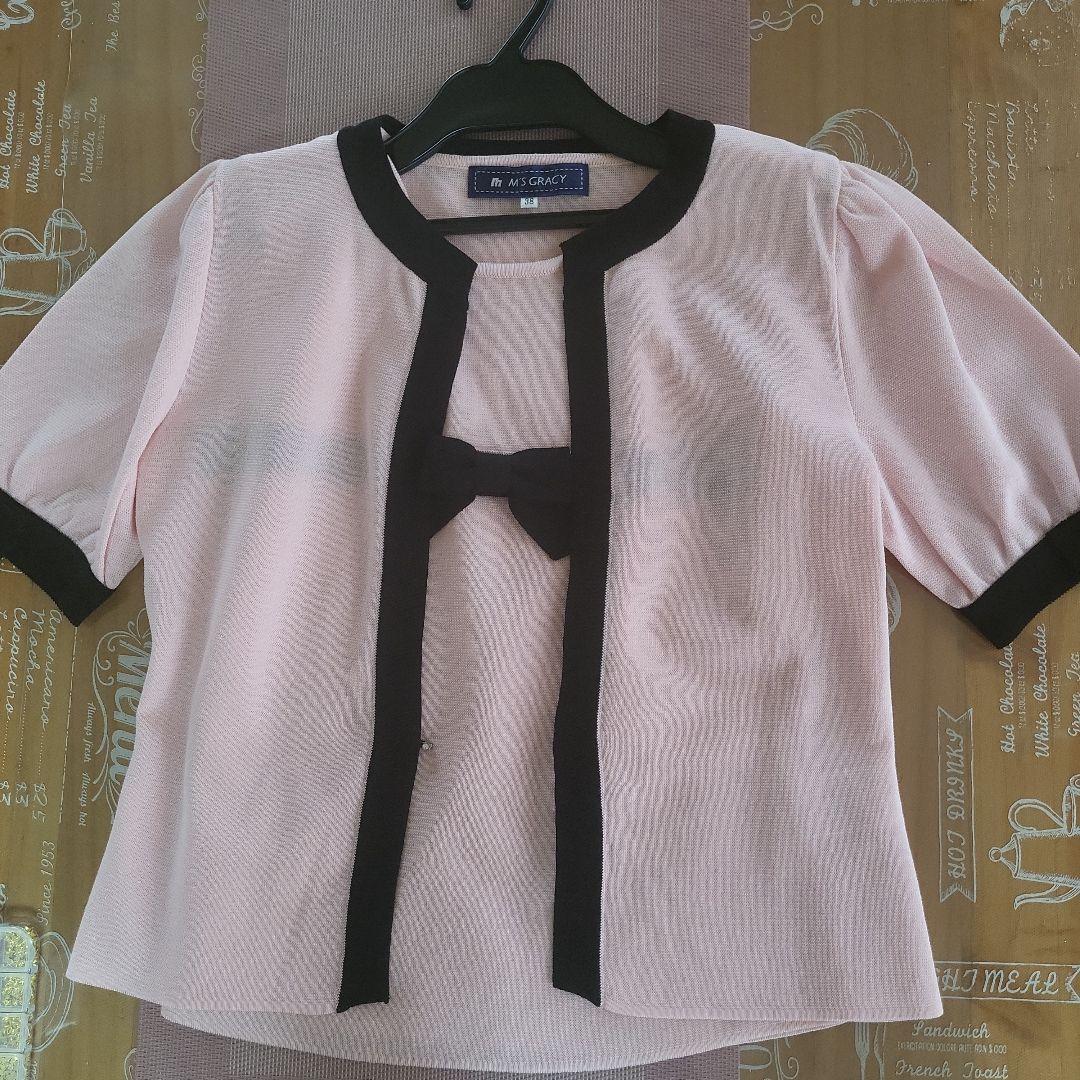 M'S GRACY リボン付き半袖ニットセットアップ 38 4,500円