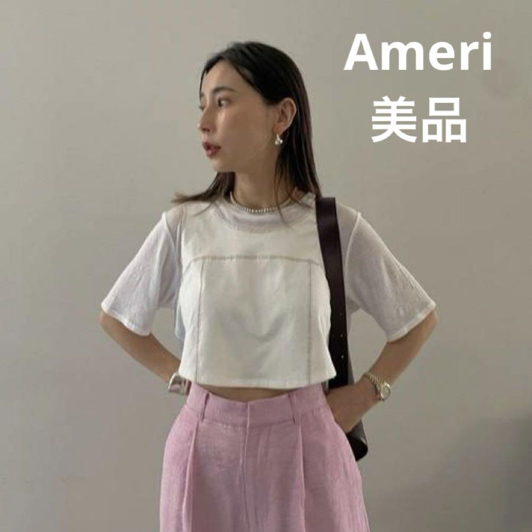 美品☆Ameri☆DOCKING SHEER CUT TOP☆人気色☆即完売☆ - メルカリ