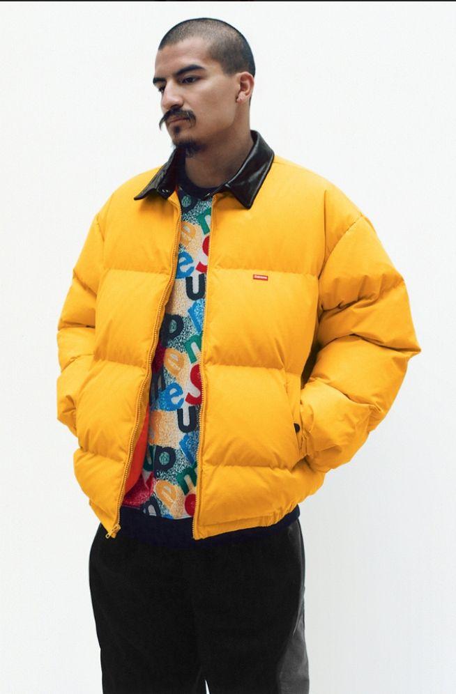 Supreme 'Leather Collar Puffy Jacket'レザー カラー パフィー