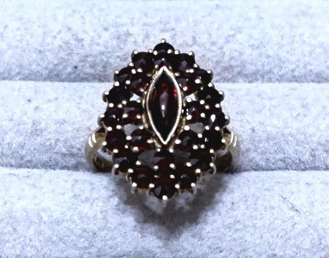 ランキング2025 ヴィンテージ ホールマーク刻印 ガーネット リング 14号 40641 アクセサリー