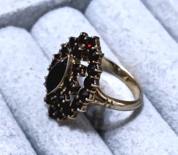 ヴィンテージ ホールマーク刻印 ガーネット リング 14号 40641