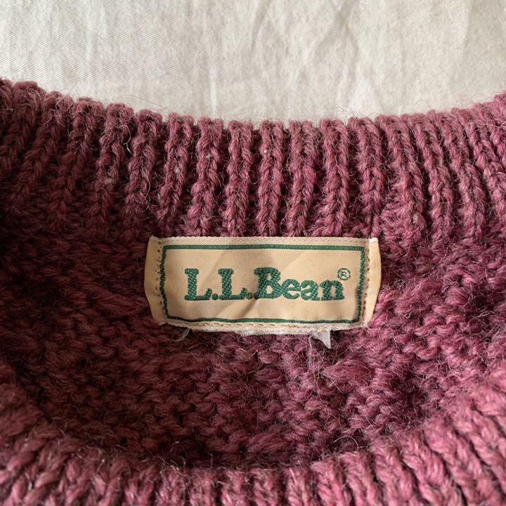 80s 珍品 希少カラー gWqQt-m64302480930 LLBean フィッシャーマンニット 人気国産