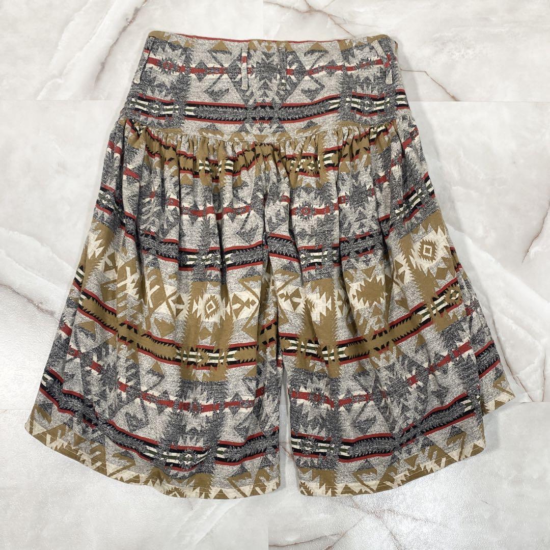 キャピタル　ネイティブ柄シャンデリアパンツ　ベージュ系　1 S ワイド　岡山