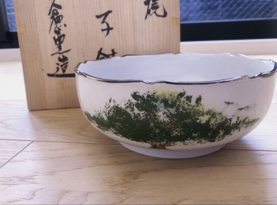 【新品未使用品】九谷焼　菓子鉢　窯造　大皿　盛皿　盛鉢
