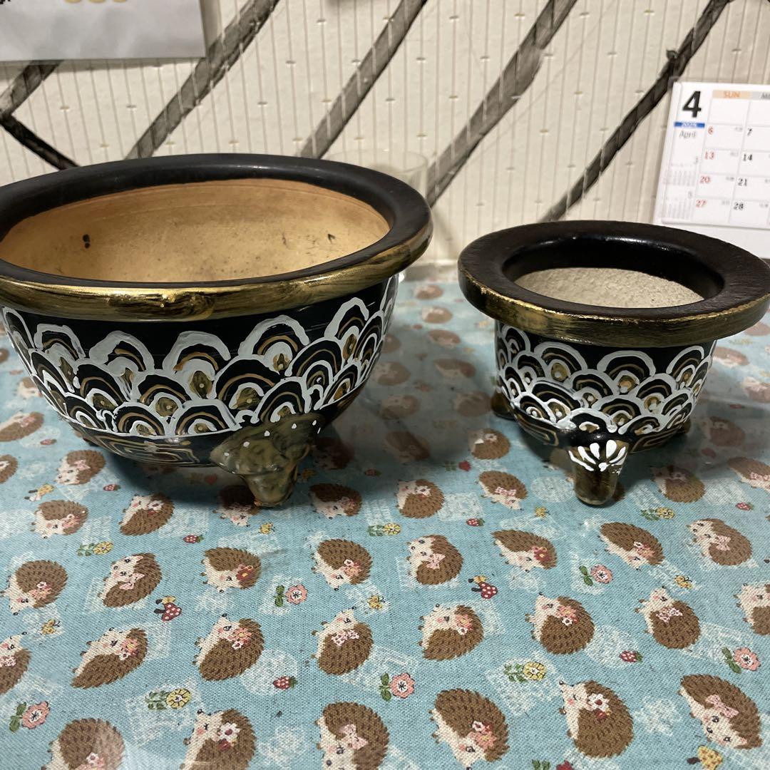 万年青鉢　蘭鉢　大小　2個