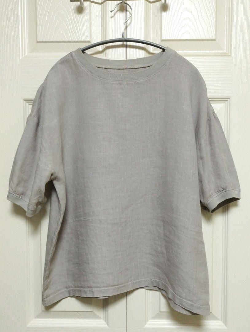 美品☆中川政七商店　麻布Tシャツ　グレー　リネン　洗える　日本製　薄墨