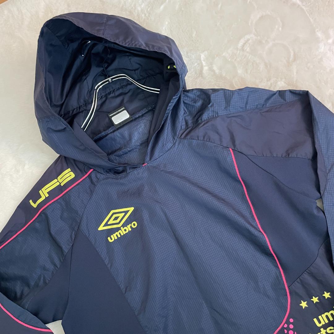 【人気モデル ピステ】Umbro フード付きピステ 紺桃 S ネイビー/ピンク