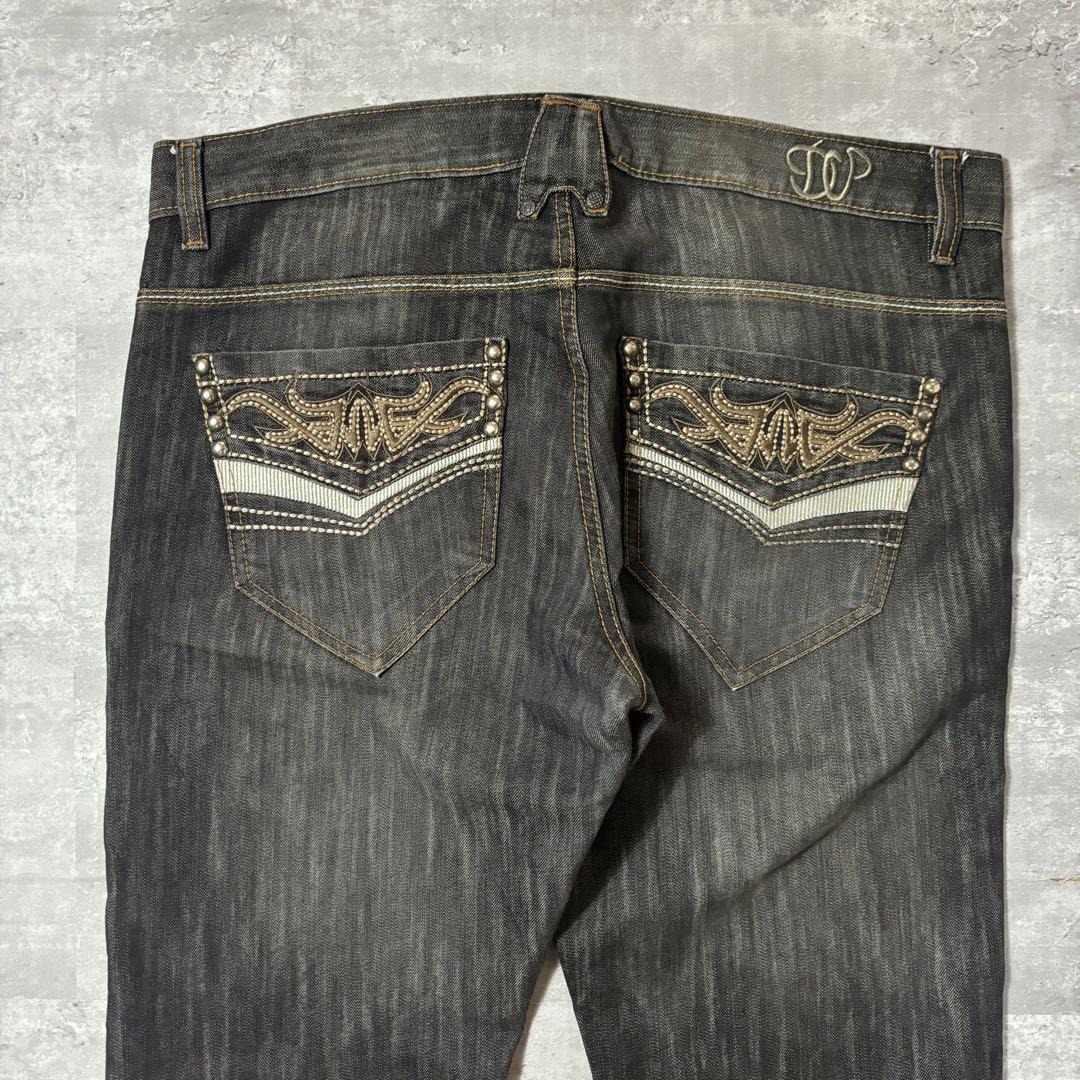 Vintage デザイン ワイド デニムパンツ 古着